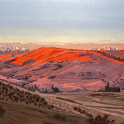 Sunset and smoke haze 2- Kakanui Range 120cm x 80 cm - Oil on board (120cm x 80 cm)