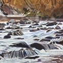 The Sowburn below Dyke’s Dam - Maniototo - Pastel (97 x 68cm framed)