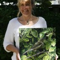 Rebecca with original "Bellbird in broadleaf"